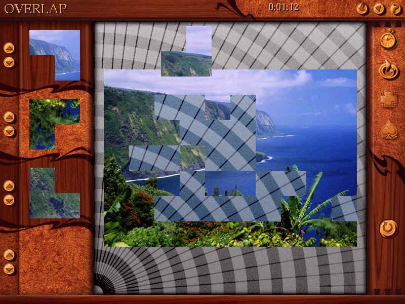 a screenshot of the overlap screen, showing a jigsaw puzzle being put together