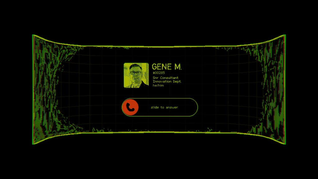 view of a phone screen of an incoming call from a Gene M.