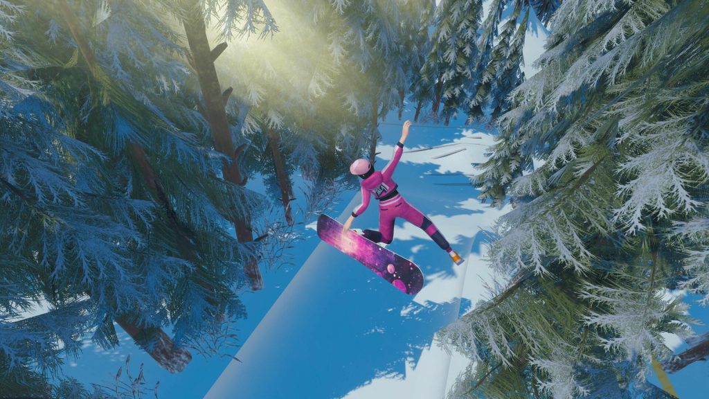 someone flying through the air above the snow and they're holding their snowboard