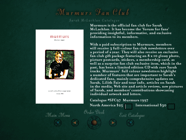 information on how to join the sarah mclachlan fan club