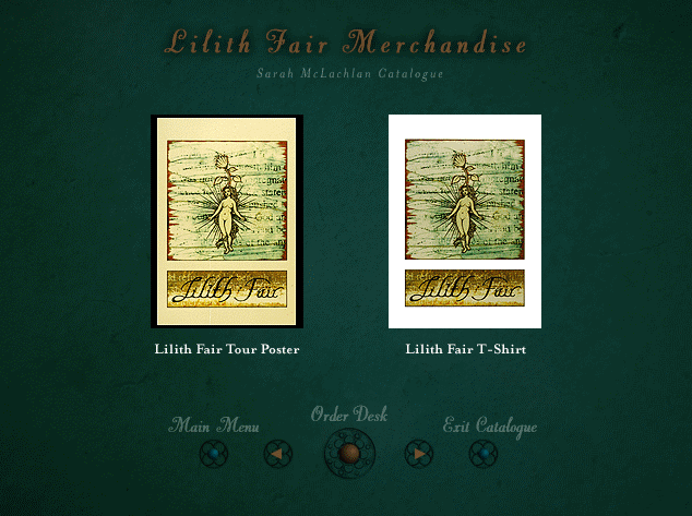 screenshot showing merch from lilith fair, a festival from the 90s that sarah organized. It's two posters.