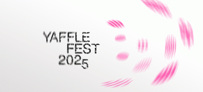 an image that says Yaffle Fest 2025 and has some pink circles?