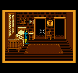 pixel art of a man with mustache in a bedroom