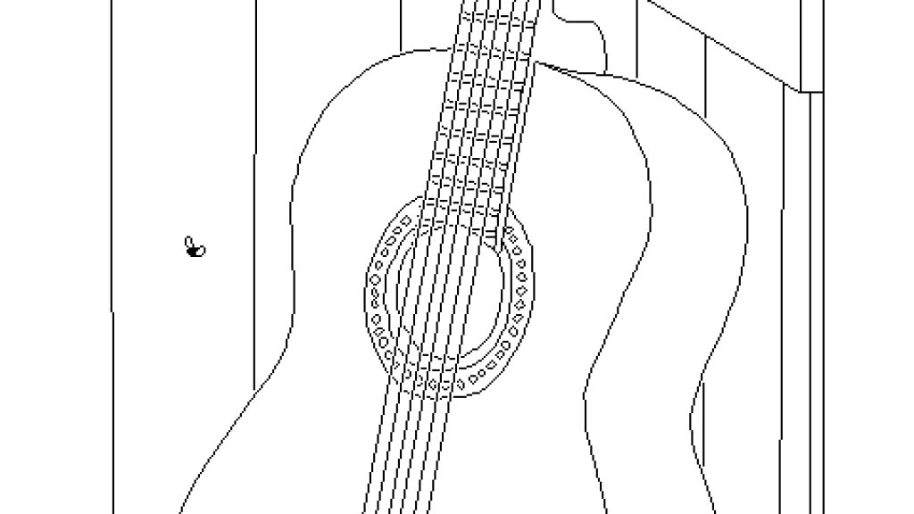 a fly buzzing near a guitar