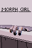pixel art for the cover of morph girl, showing a hand reaching out of a bath tub
