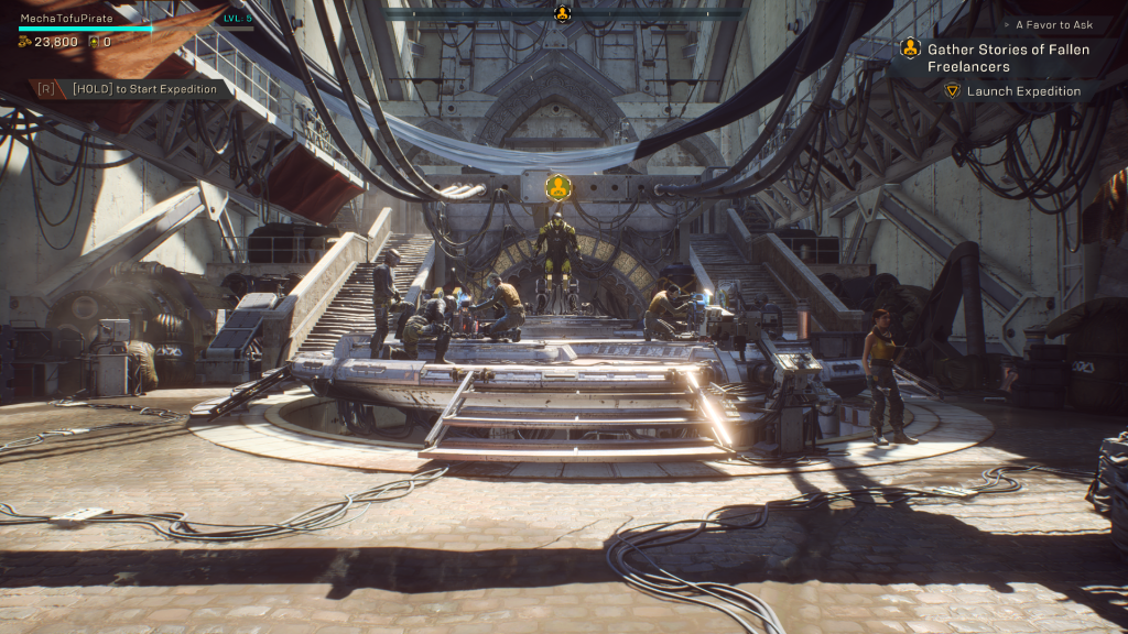 screenshot showing a metal suit on a pedestal