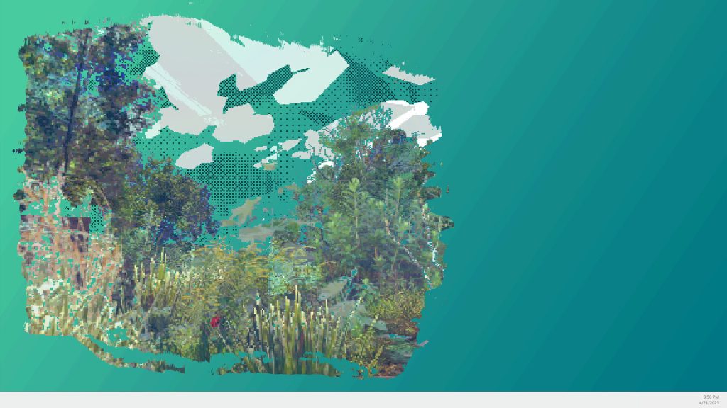 art of a forest on a desktop