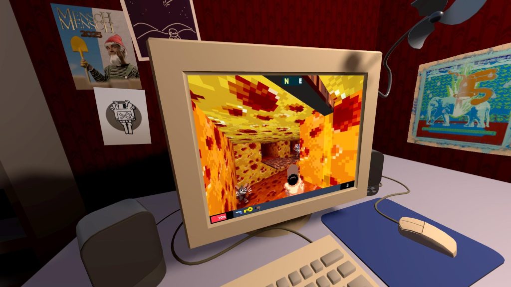screenshot of a fps playing on a crt