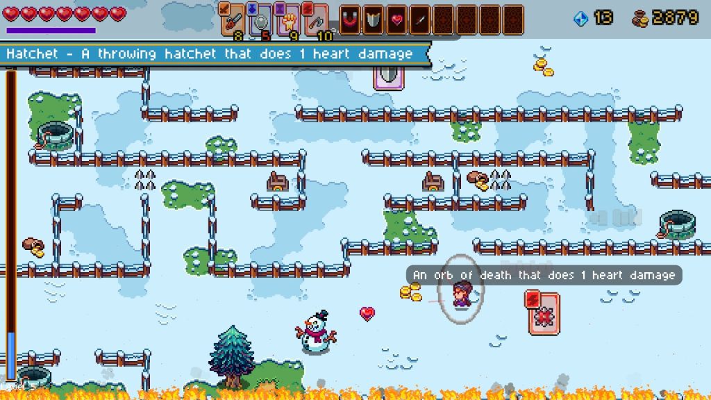 a person running through a snowy field with lots of fences