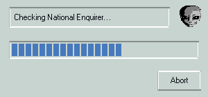 old windows status bar filling up and saying "checking national enquirer..."