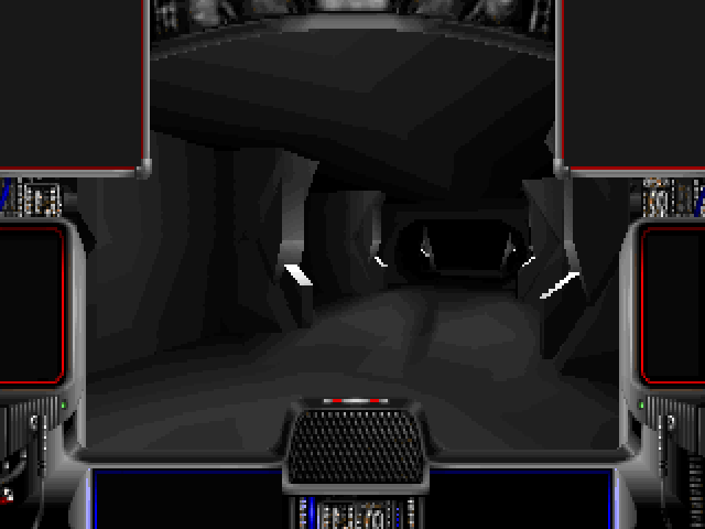 first person view of a gray tunnel