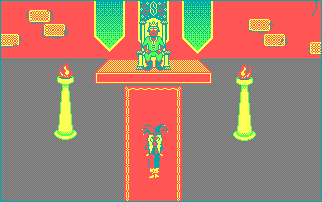 person hanging out in a throne room