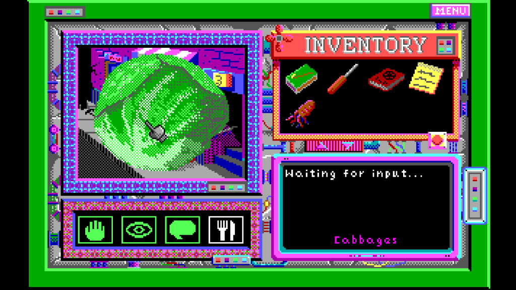 celestial coffee quest screenshot of pixel art a head of cabbage