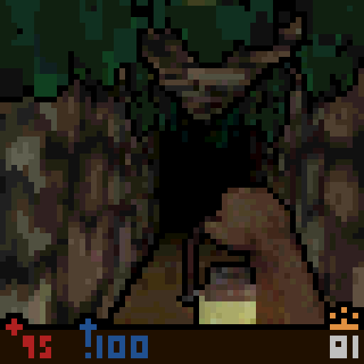 first person view of someone holding a lantern in the dark