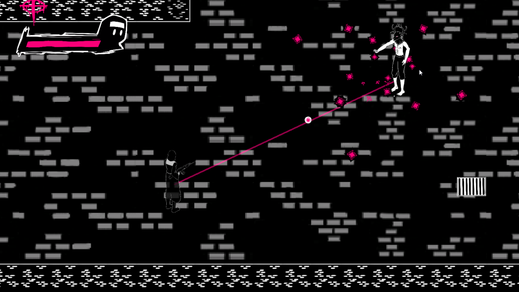 top down view of a nun shooting a monster