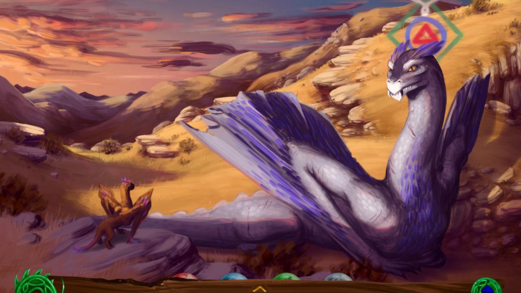 a giant dragon talking to a smaller dragon