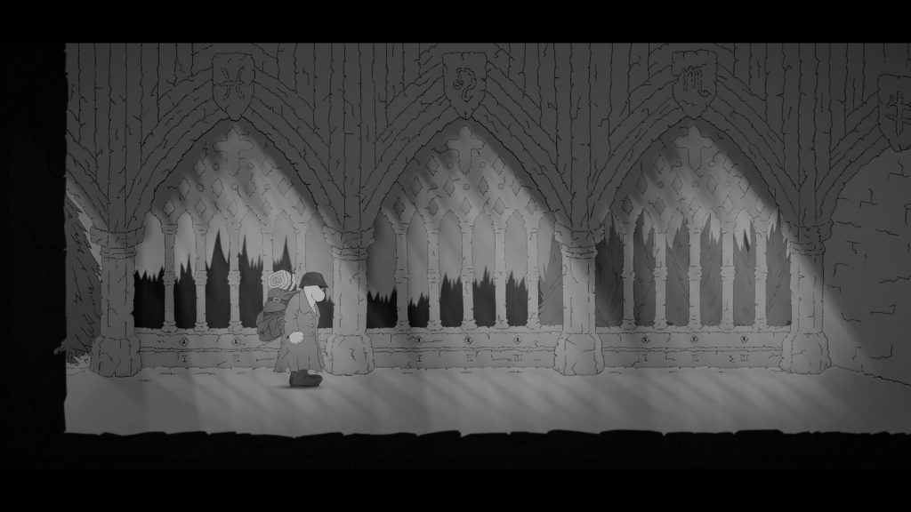 a soldier in an old church