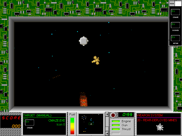 screenshot of a bird flying through space