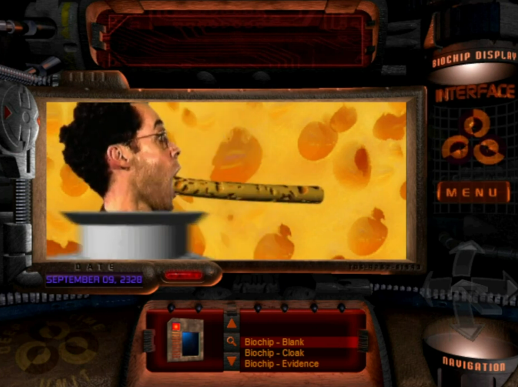 a person vomiting cheese